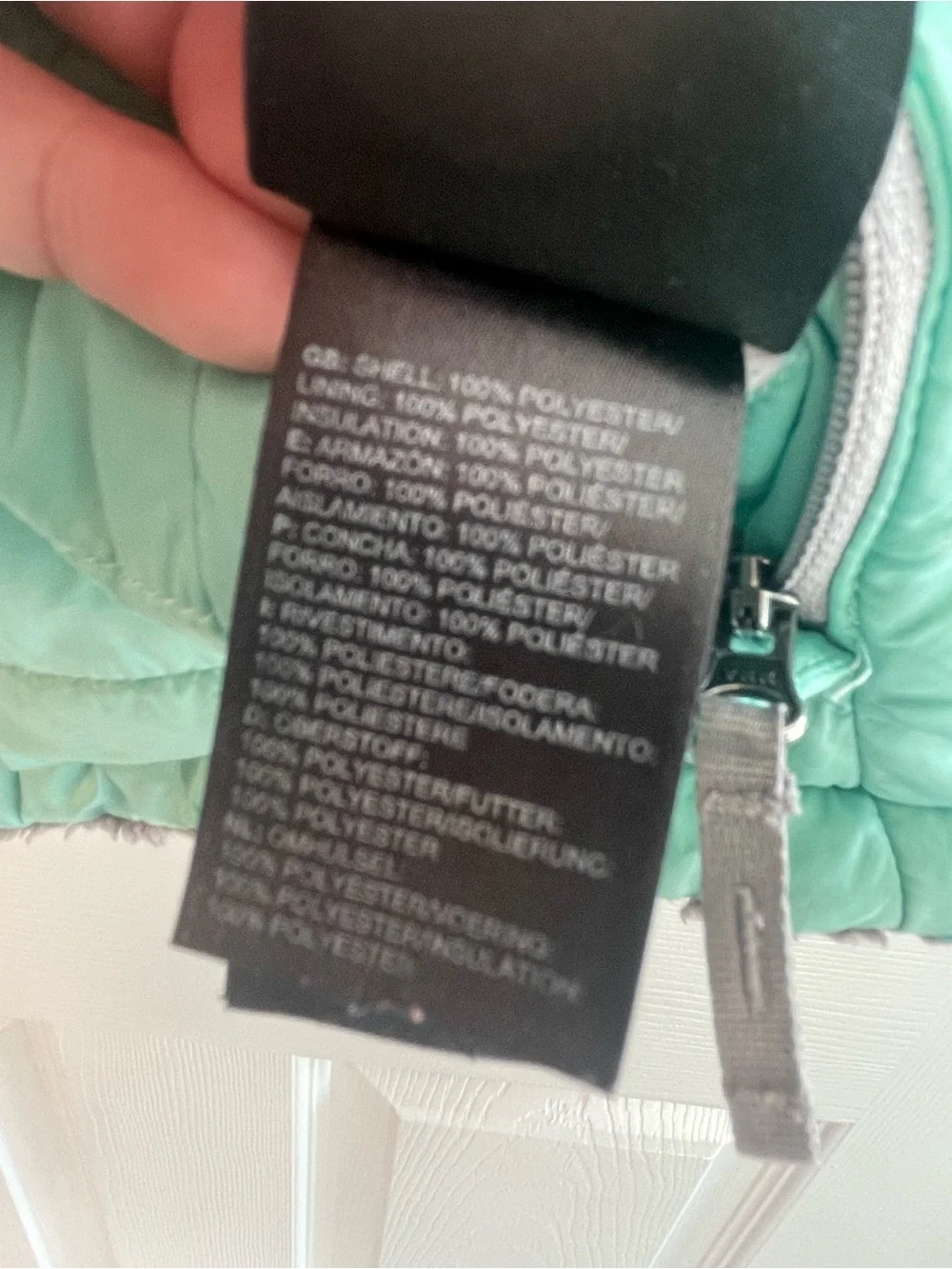 The North Face Girls' Teal Puffer Jacket with Gray Trim